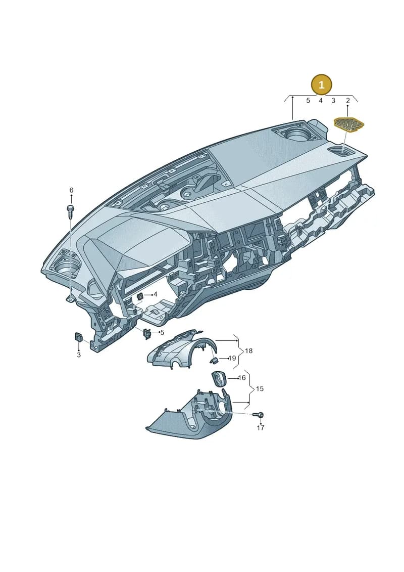 82B857003G24A — Audi A1 Sportback (2018-2025) diagram 592857100, position 1