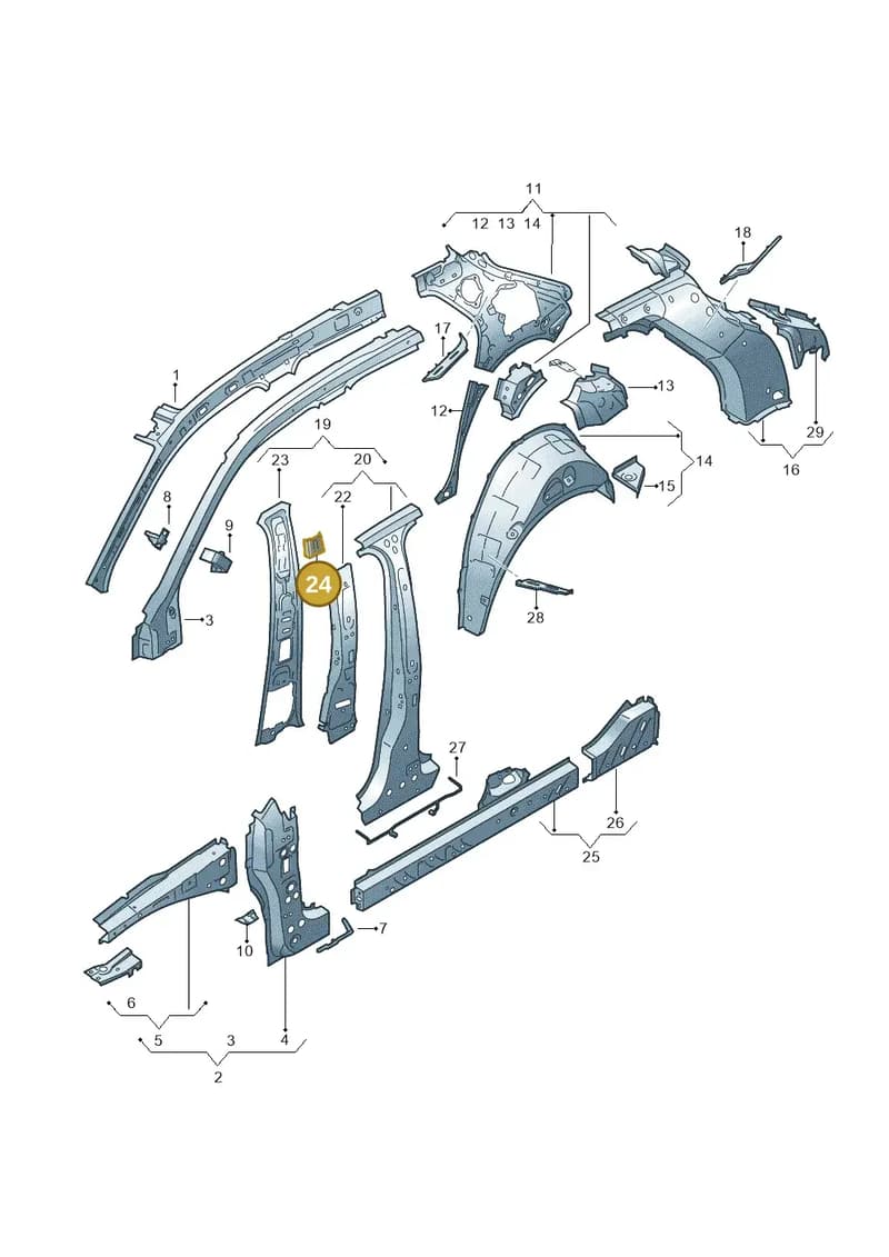 82G809115 — Audi A1 Sportback (2018-2025) diagram 592809000, position 24