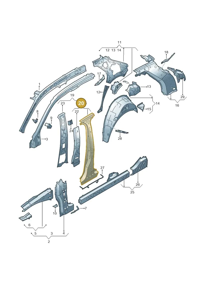 82G809223 — Audi A1 Sportback (2018-2025) diagram 592809000, position 20