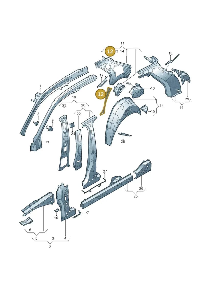82G809263 — Audi A1 Sportback (2018-2025) diagram 592809000, position 12