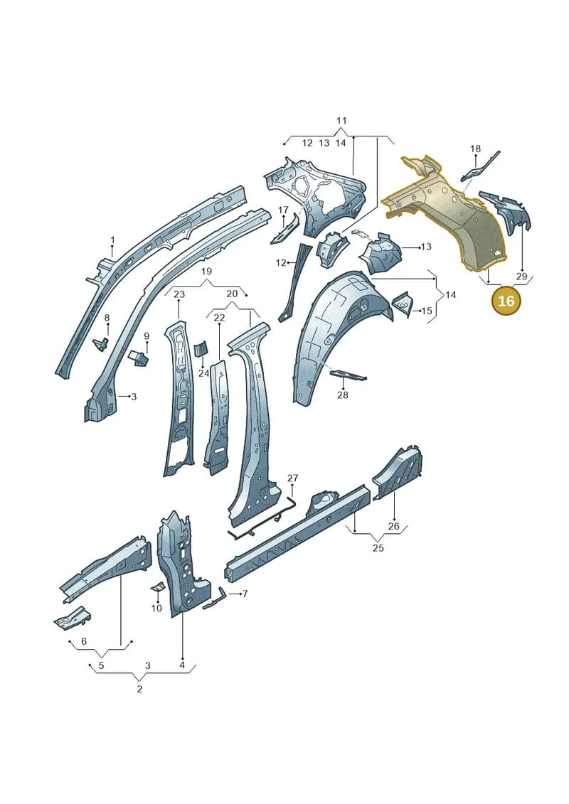 82G809738TA — Audi A1 Sportback (2018-2025) diagram 592809000, position 16