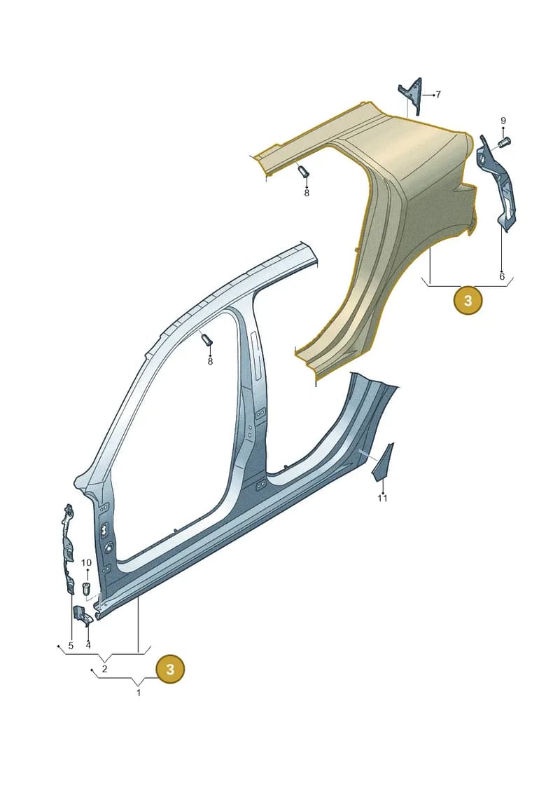 82G809837 — Audi A1 Sportback (2018-2025) diagram 592809500, position 3