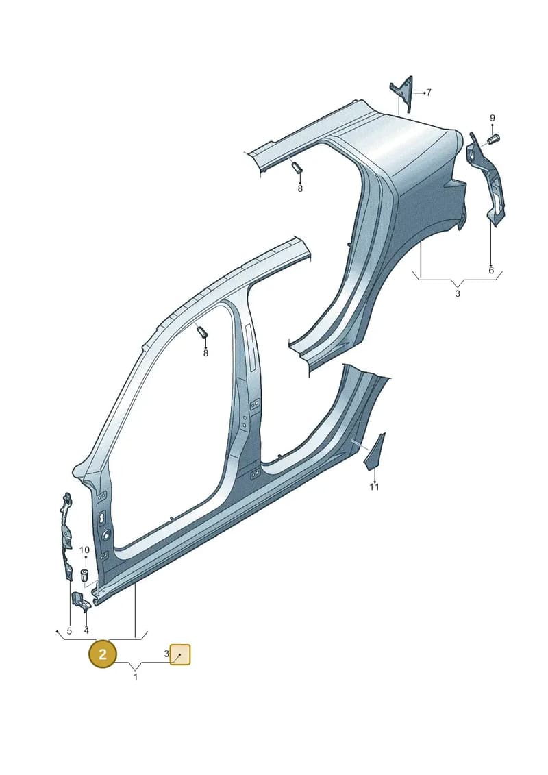 82G809840 — Audi A1 Sportback (2018-2025) diagram 592809500, position 2
