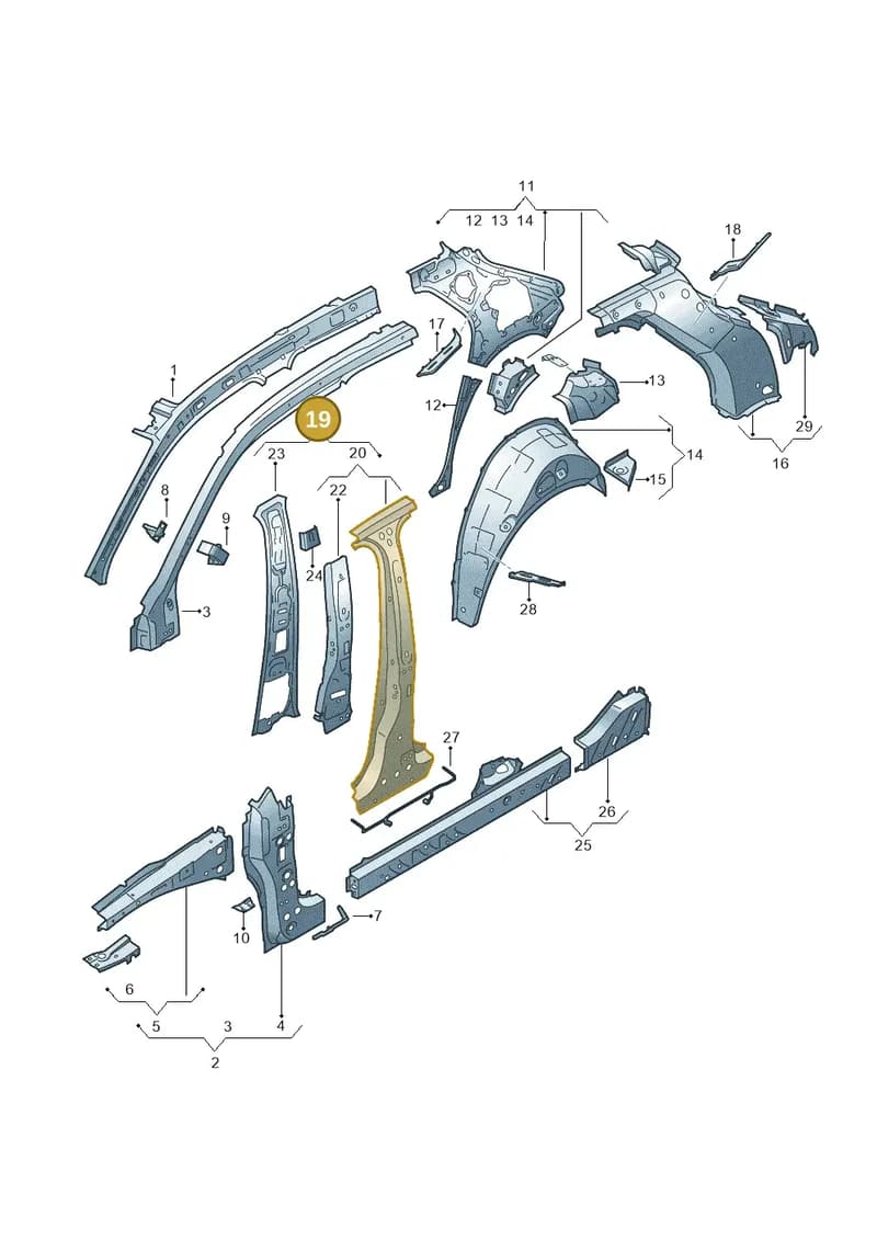 82G810074A — Audi A1 Sportback (2018-2025) diagram 592809000, position 19