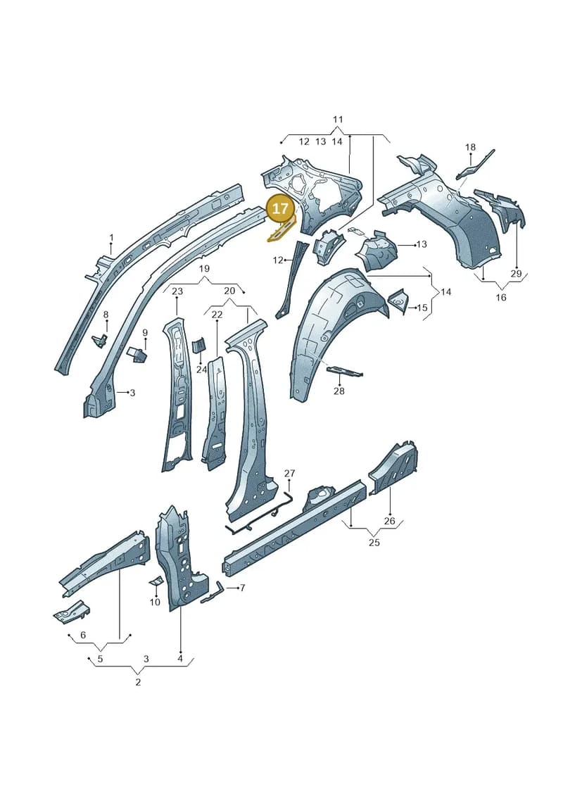 82G810848A — Audi A1 Sportback (2018-2025) diagram 592809000, position 17