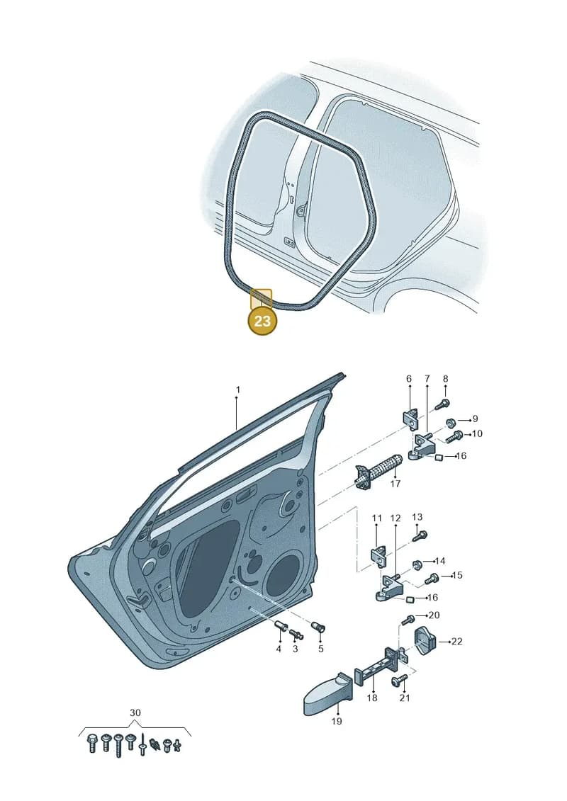 82G833721C — Audi A1 Sportback (2018-2025) diagram 592833010, position 23