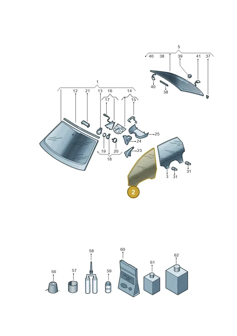 82G845202A — Audi A1 Sportback (2018-2025) diagram 592845010, position 2