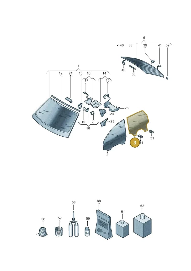 82G845206C — Audi A1 Sportback (2018-2025) diagram 592845010, position 3