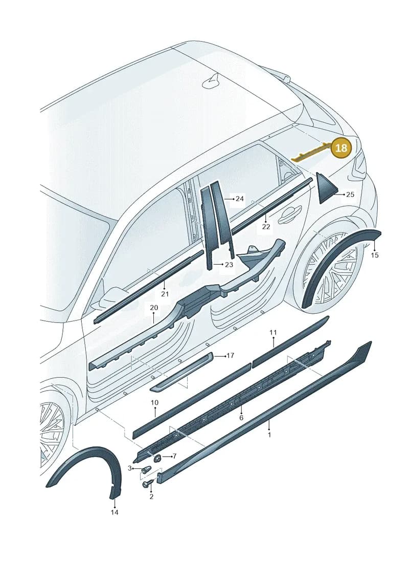 82G853378AGRU — Audi A1 Sportback (2018-2025) diagram 592853100, position 18