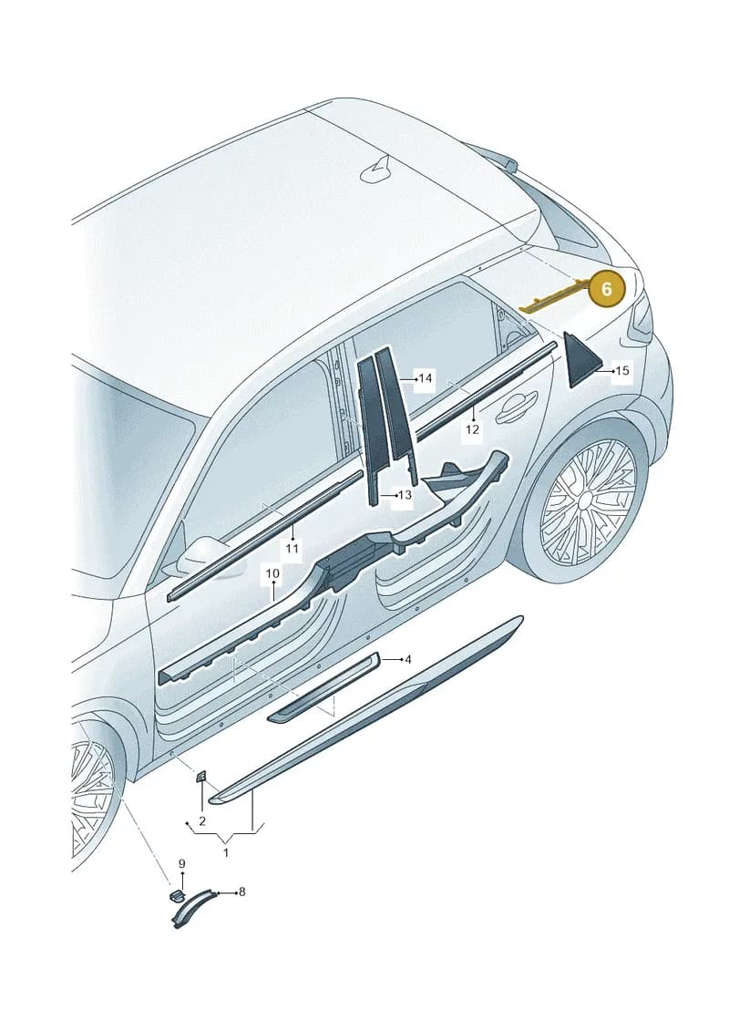 82G853378AGRU — Audi A1 Sportback (2018-2025) diagram 592853000, position 6