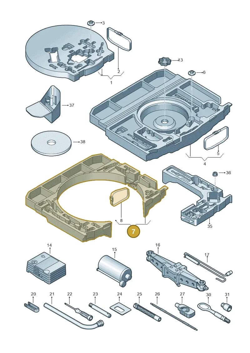 83A012109N — Audi Q3 (2018-2025) diagram 597011010, position 7