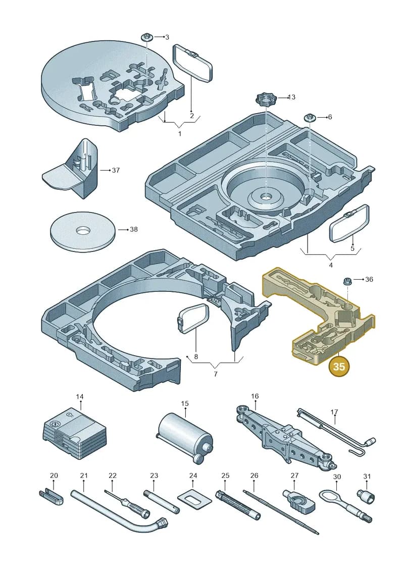 83A012109P — Audi Q3 (2018-2025) diagram 597011010, position 35