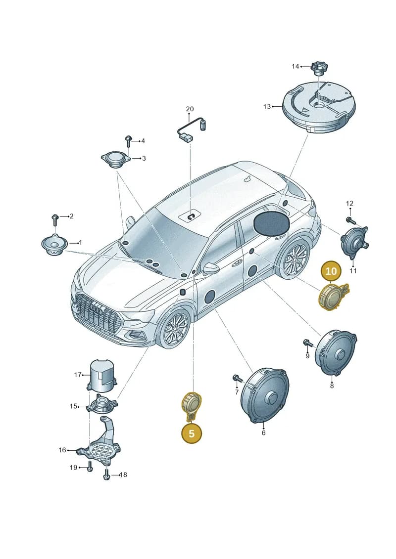 83A035399A — Audi RS Q3 Sportback (2019-2024) diagram 597035350, position 5+10