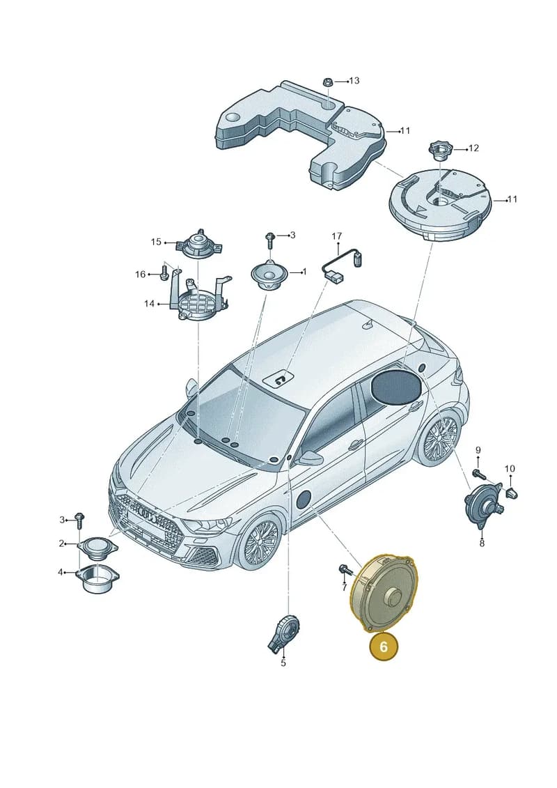 83A035415A — Audi A1 Sportback (2018-2025) diagram 592035350, position 6