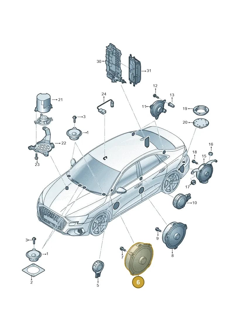 83A035415A — Audi A3 Sportback (2019-2025) diagram 596035370, position 6