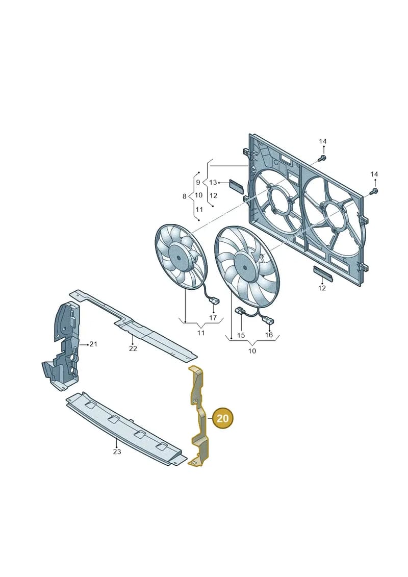 83A121283Q — Audi Q3 (2018-2025) diagram 597121915, position 20