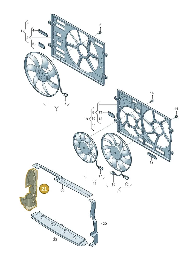 83A121284 — Audi Q3 (2018-2025) diagram 597121900, position 21