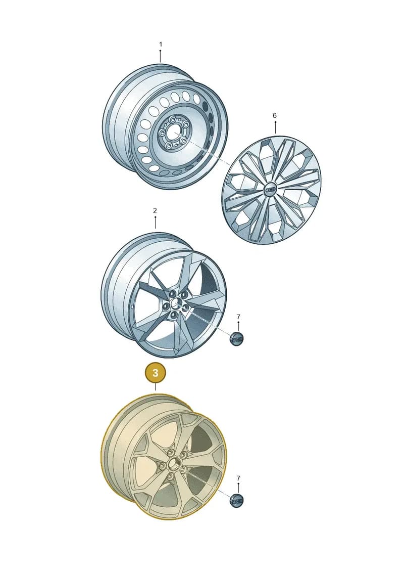 83A601025AM — Audi Q3 (2018-2025) diagram 597601300, position 3