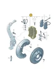 83A615108G Audi Caliper without Brake Pads