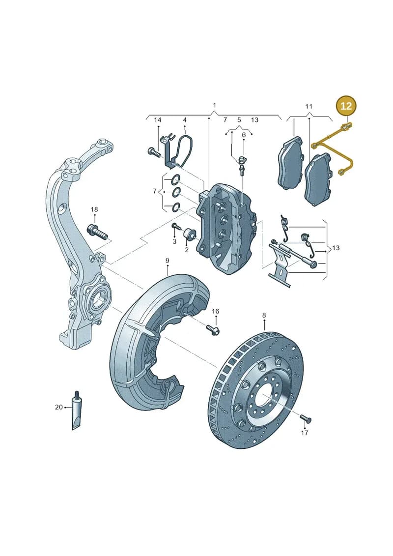 83A615121B — Audi A3 Sportback (2019-2025) diagram 596615057, position 12