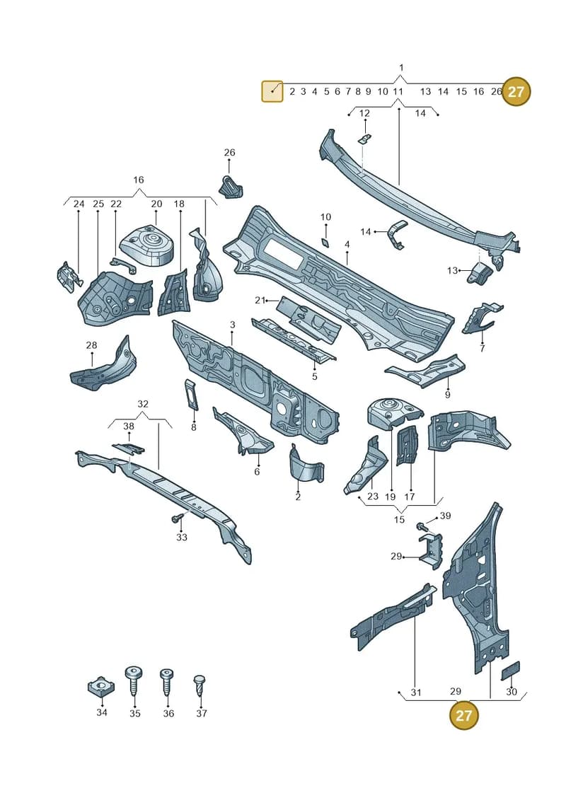 83A802123 — Audi RS Q3 Sportback (2019-2024) diagram 597805050, position 27