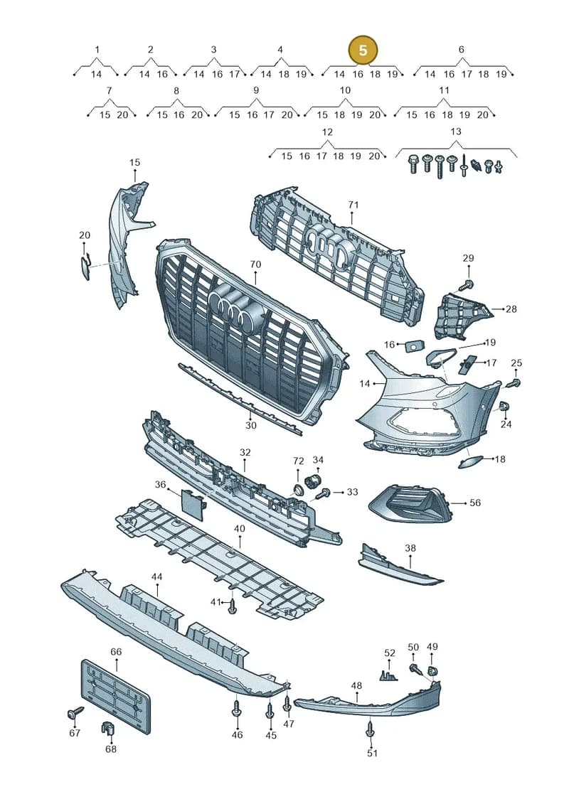 83A807107DGRU — Audi Q3 (2018-2025) diagram 597807200, position 5