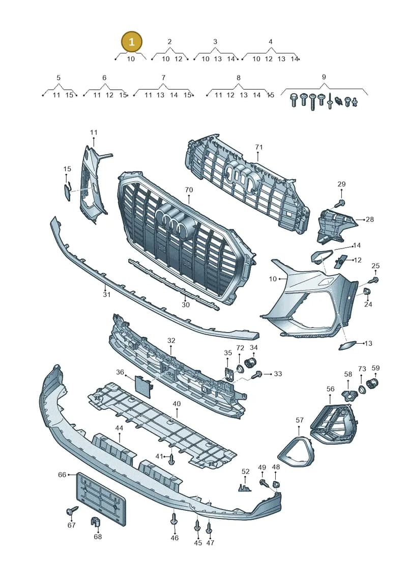 83A807107FGRU — Audi Q3 (2018-2025) diagram 597807300, position 1