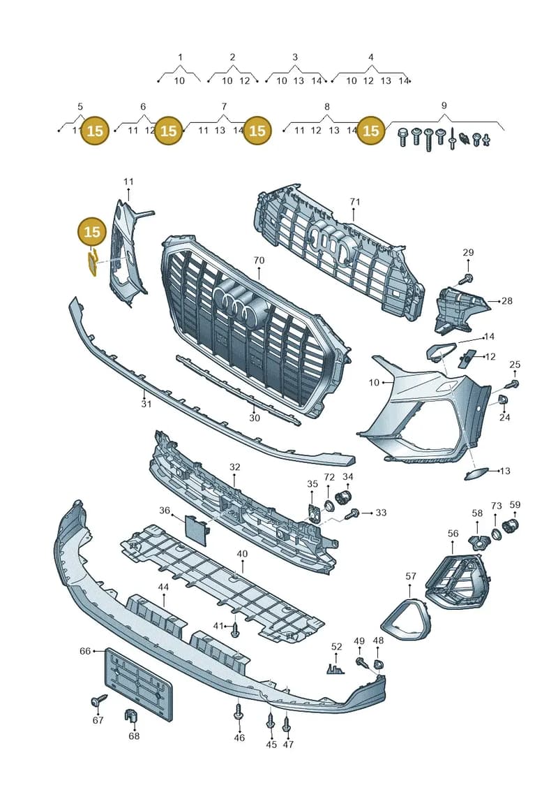 83A807241AGRU — Audi Q3 (2018-2025) diagram 597807300, position 15