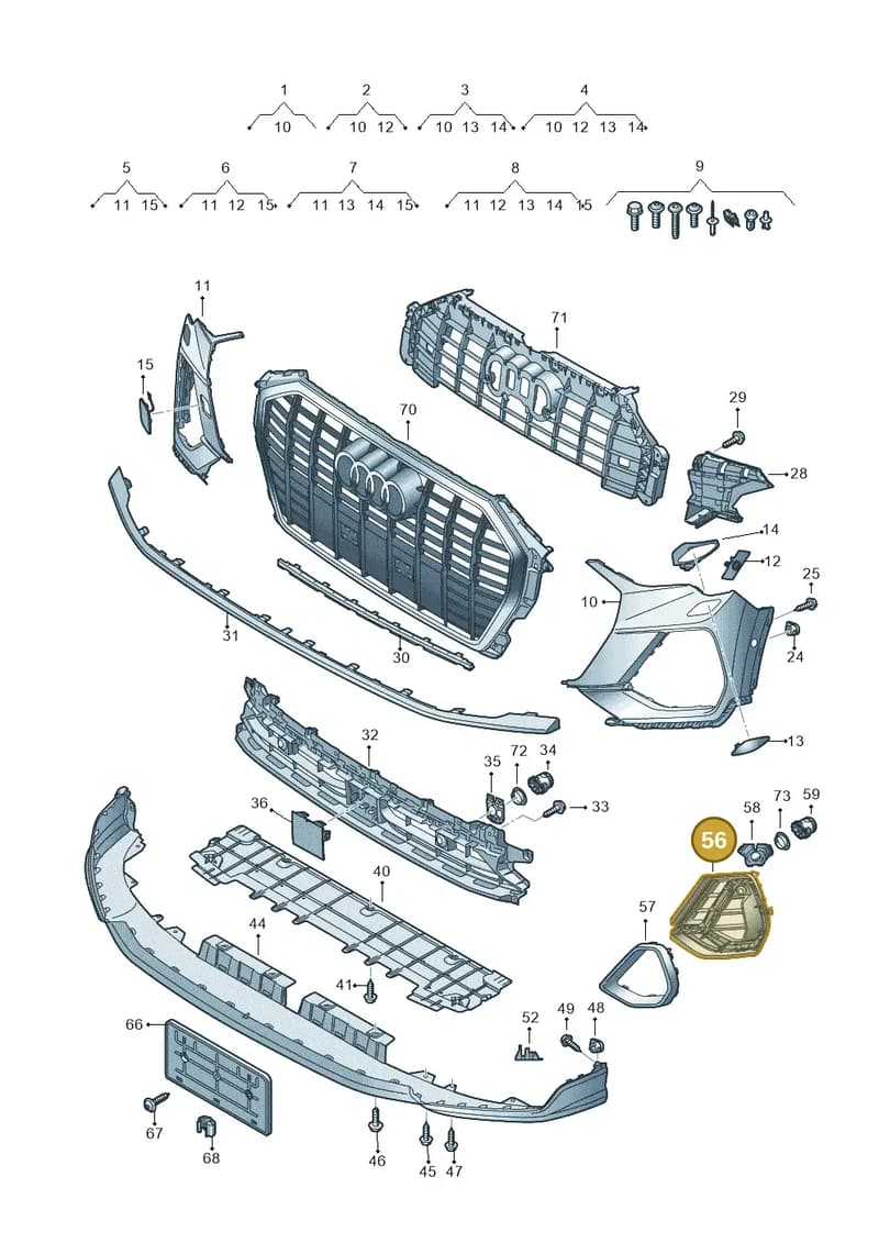 83A807682D9B9 — Audi Q3 (2018-2025) diagram 597807300, position 56