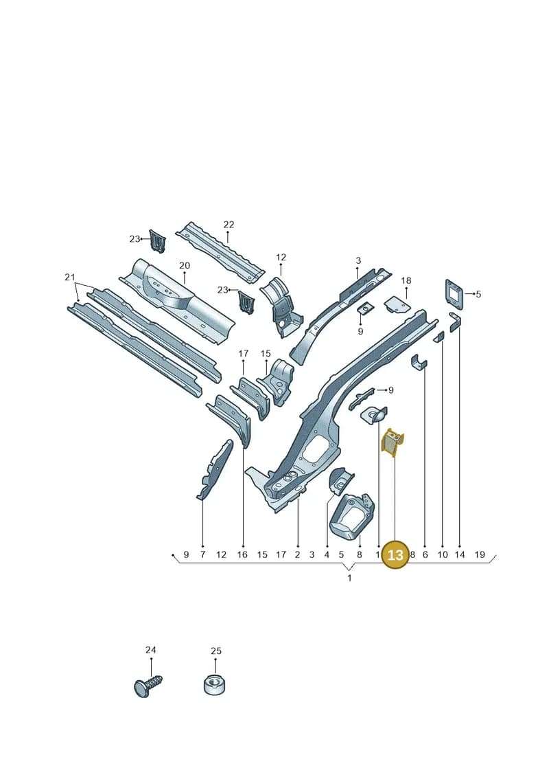 83A809851B — Audi Q3 (2018-2025) diagram 597803053, position 13