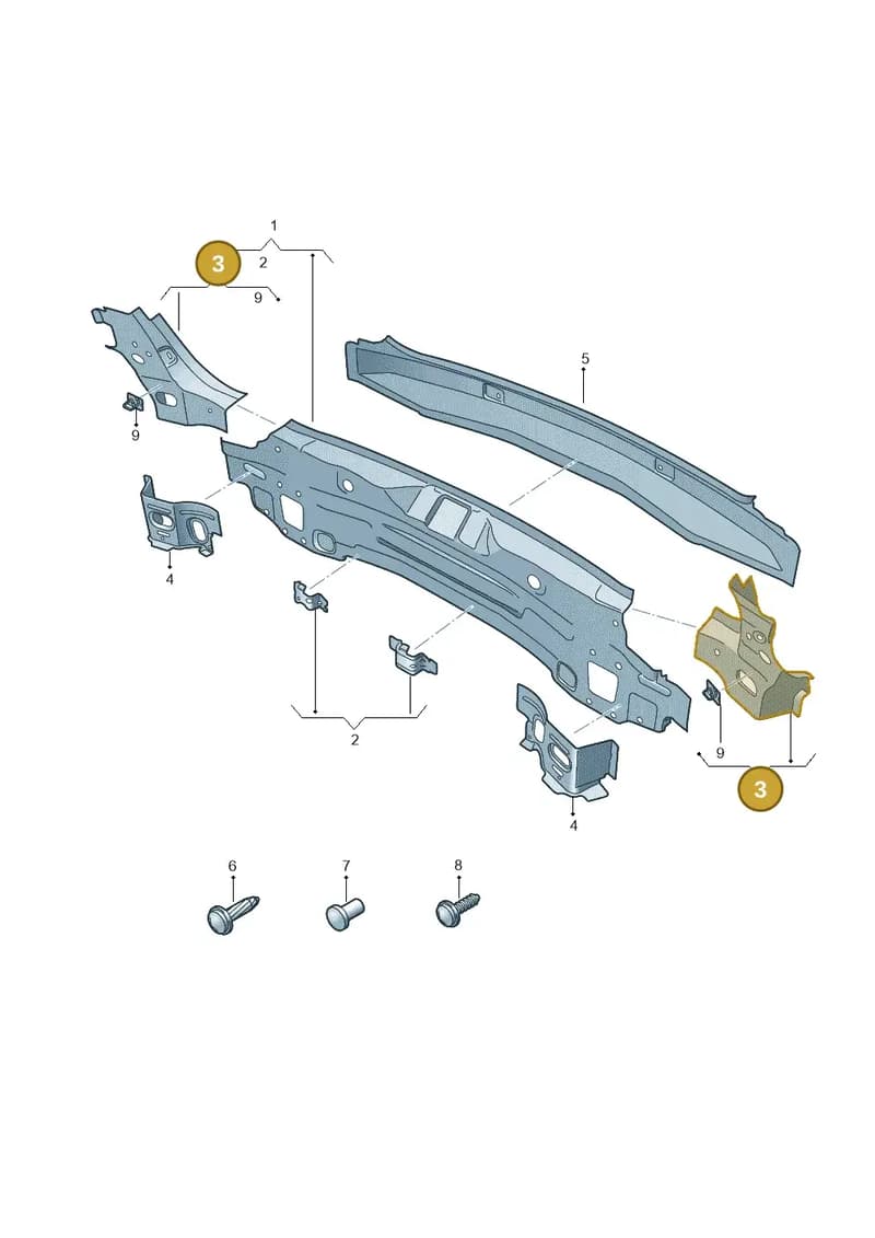 83A813394A — Audi RS Q3 Sportback (2019-2024) diagram 597813000, position 3