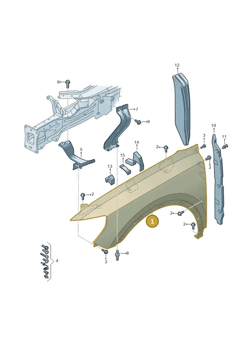 83A821021A — Audi Q3 (2018-2025) diagram 597821000, position 1