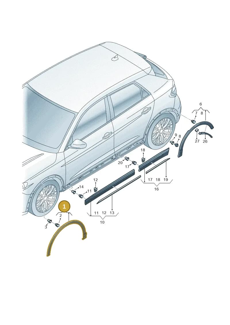 83A853718CGRU — Audi RS Q3 Sportback (2019-2024) diagram 597853150, position 1