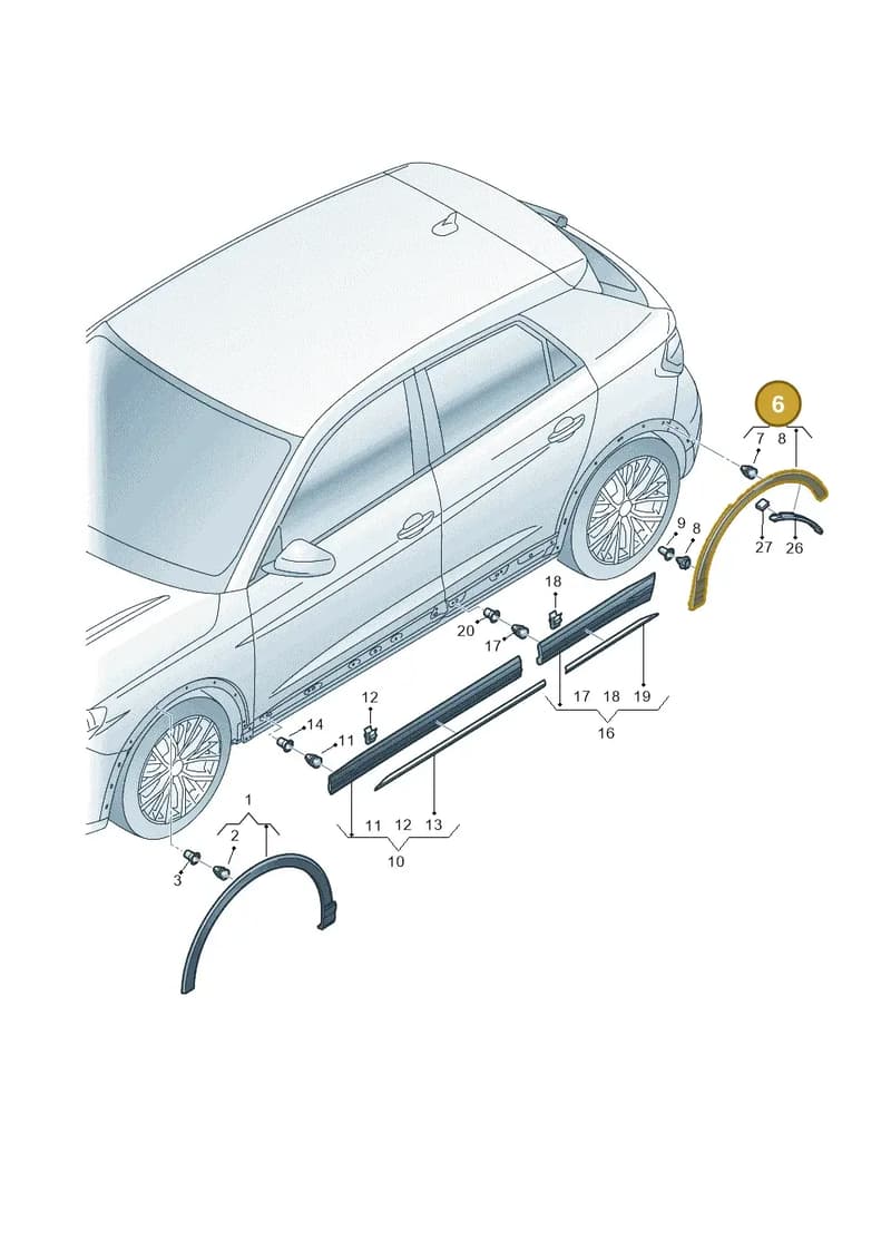 83A853817AGRU — Audi Q3 (2018-2025) diagram 597853150, position 6