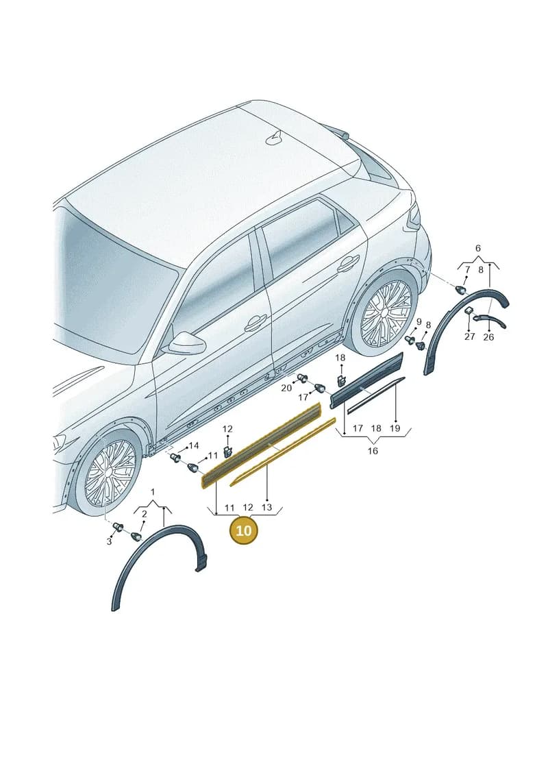 83A853960DGRU — Audi RS Q3 Sportback (2019-2024) diagram 597853150, position 10