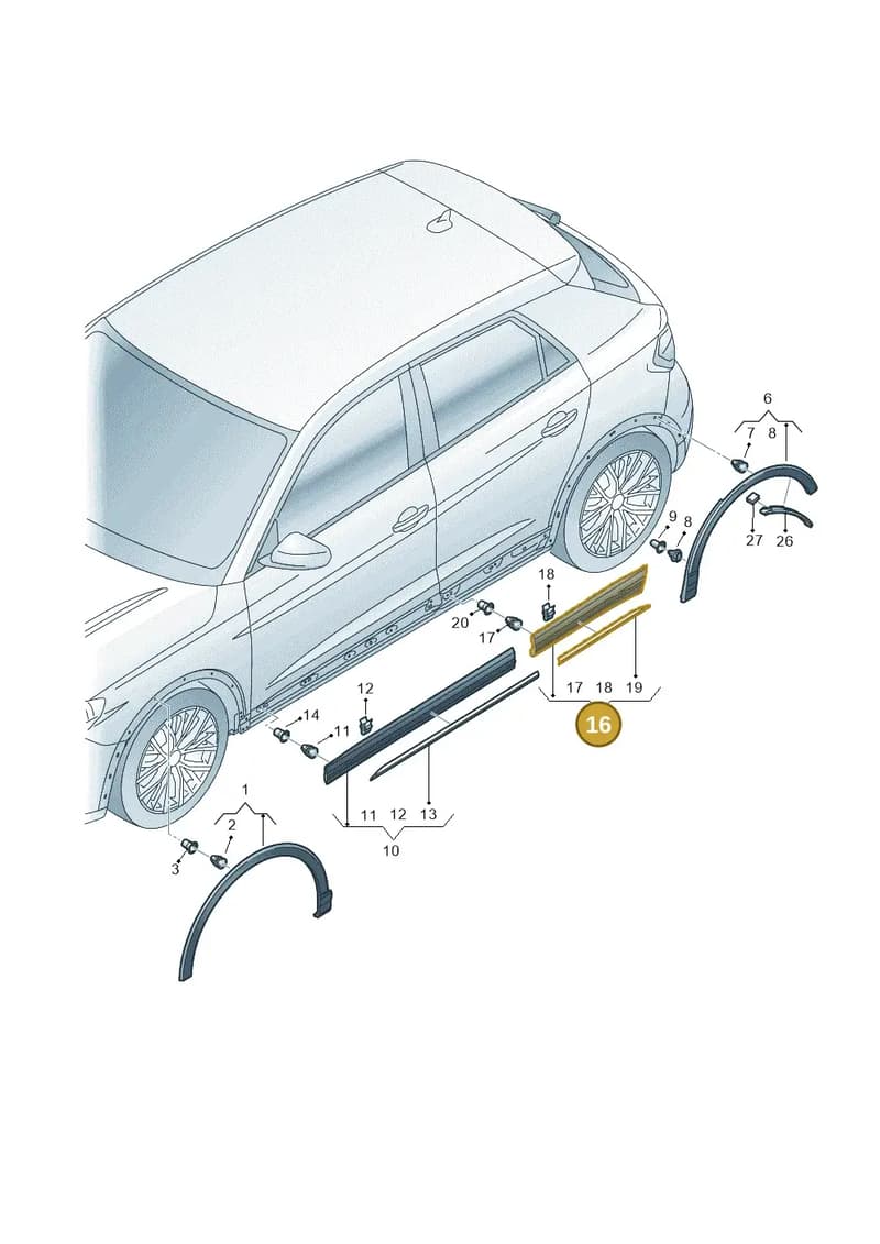 83A853970DGRU — Audi RS Q3 Sportback (2019-2024) diagram 597853150, position 16