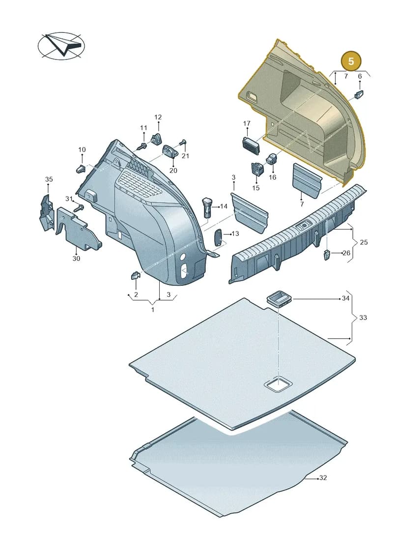 83A863880BFIK — Audi RS Q3 Sportback (2019-2024) diagram 597863800, position 5