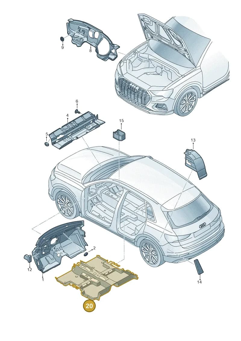 83A863919B — Audi RS Q3 Sportback (2019-2024) diagram 597863200, position 20