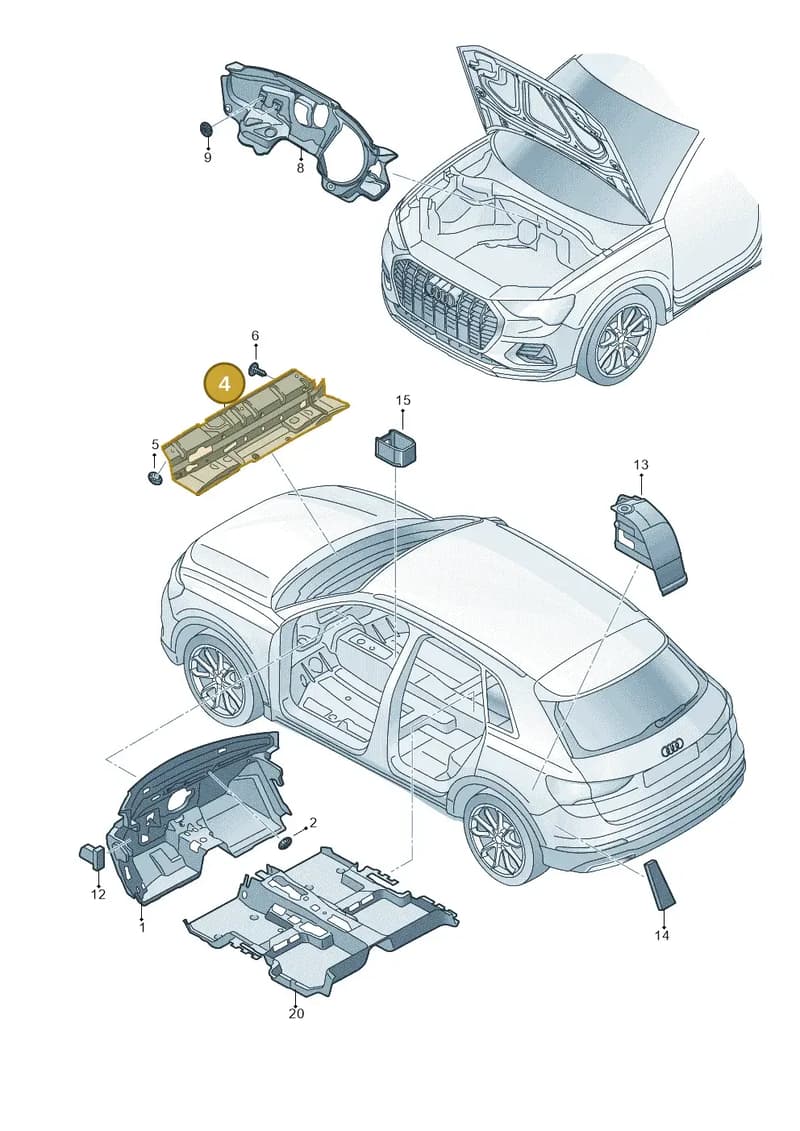 83A863993C — Audi RS Q3 Sportback (2019-2024) diagram 597863200, position 4