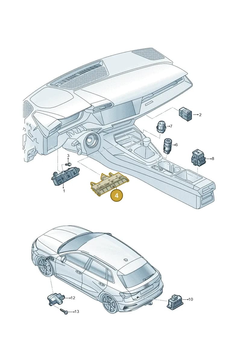 83A925301BJ — Audi A3 Sportback (2019-2025) diagram 596941500, position 4