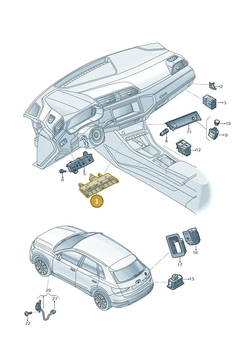 83A925301K — Audi RS Q3 Sportback (2019-2024) diagram 597941050, position 1