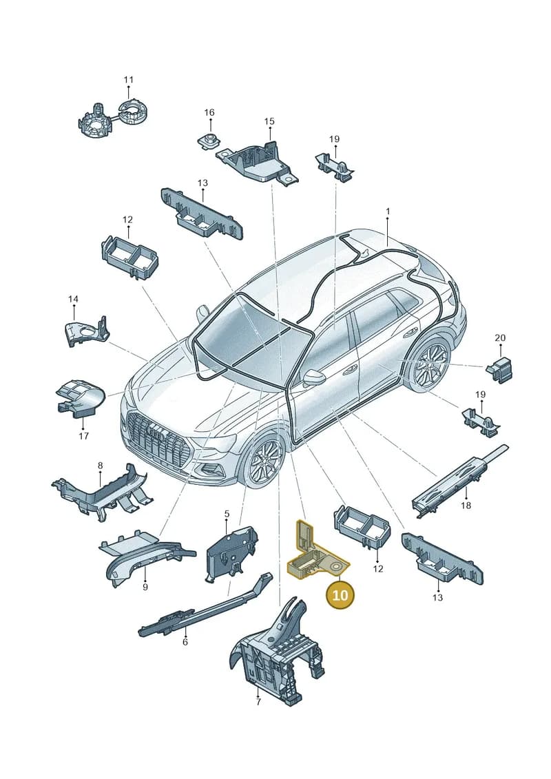 83A971845A — Audi RS Q3 Sportback (2019-2024) diagram 597971800, position 10