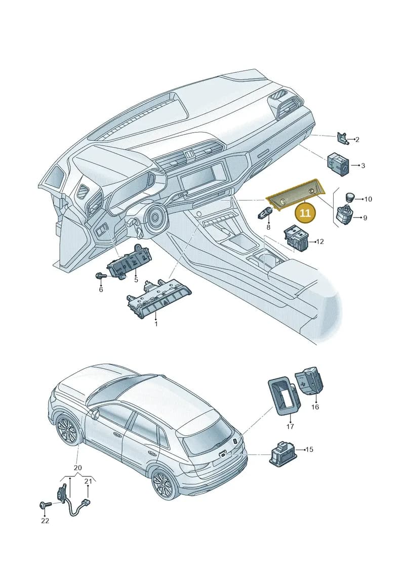 83C863263A6PS — Audi RS Q3 Sportback (2019-2024) diagram 597941050, position 11