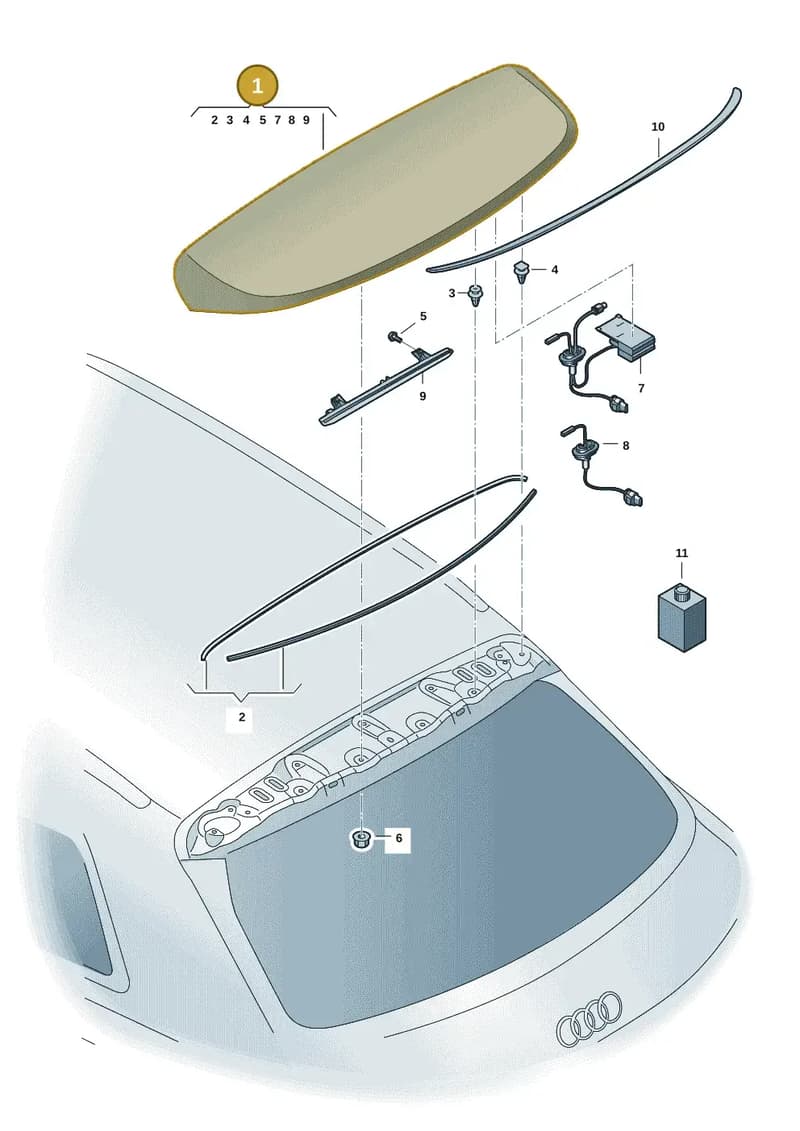 83F827933AGRU — Audi RS Q3 Sportback (2019-2024) diagram f3z827500, position 1