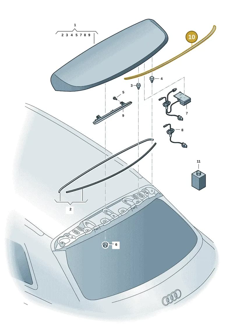 83F827948Y9B — Audi RS Q3 Sportback (2019-2024) diagram f3z827500, position 10