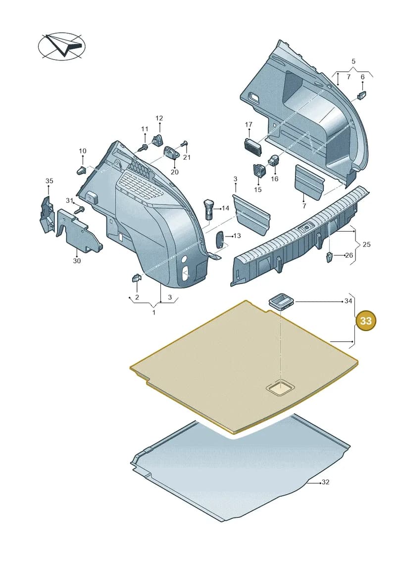 83F861529BGW8 — Audi RS Q3 Sportback (2019-2024) diagram 597863800, position 33