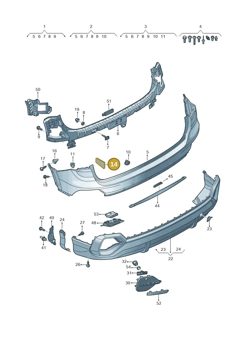 83F864734 — Audi Q3 (2018-2025) diagram 597807800, position 14