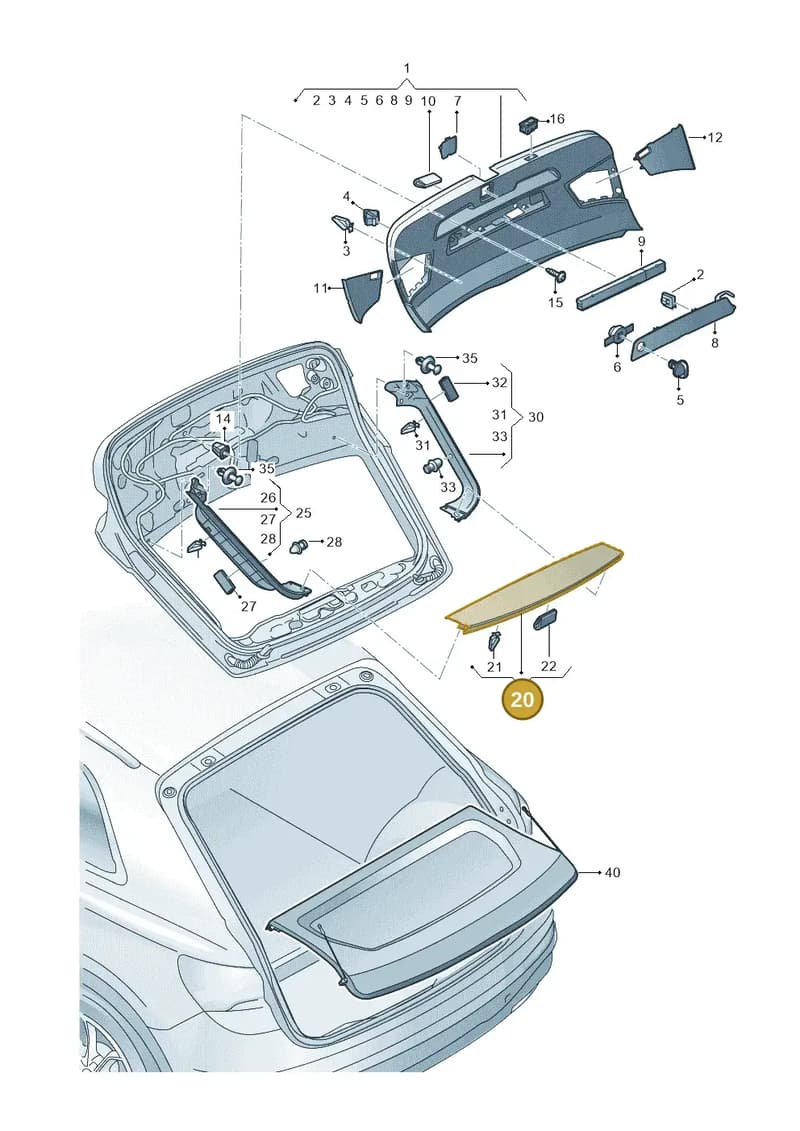 83F8676064PK — Audi RS Q3 Sportback (2019-2024) diagram 597867090, position 20