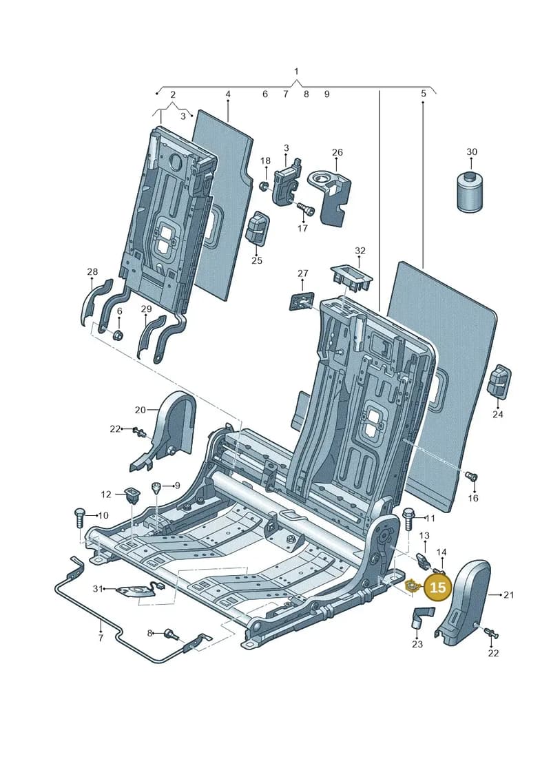83F885635 — Audi RS Q3 Sportback (2019-2024) diagram 597885200, position 15
