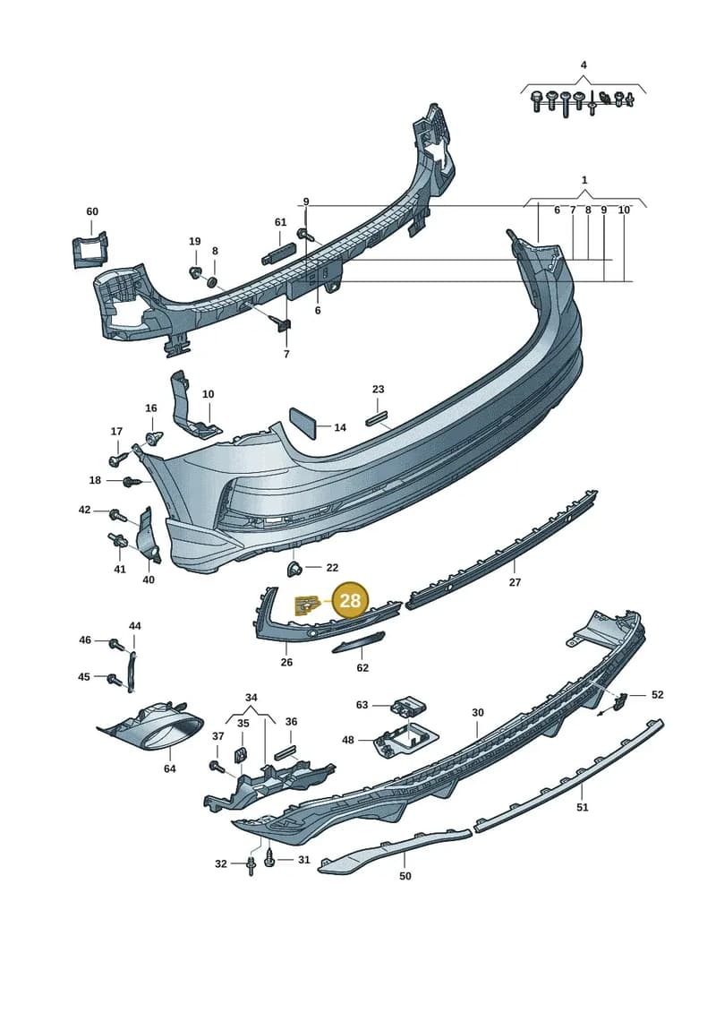 83F919289B — Audi RS Q3 Sportback (2019-2024) diagram f3z807700, position 28